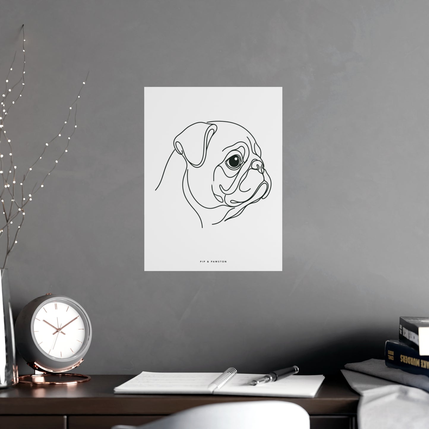 Pug Line-Art Poster