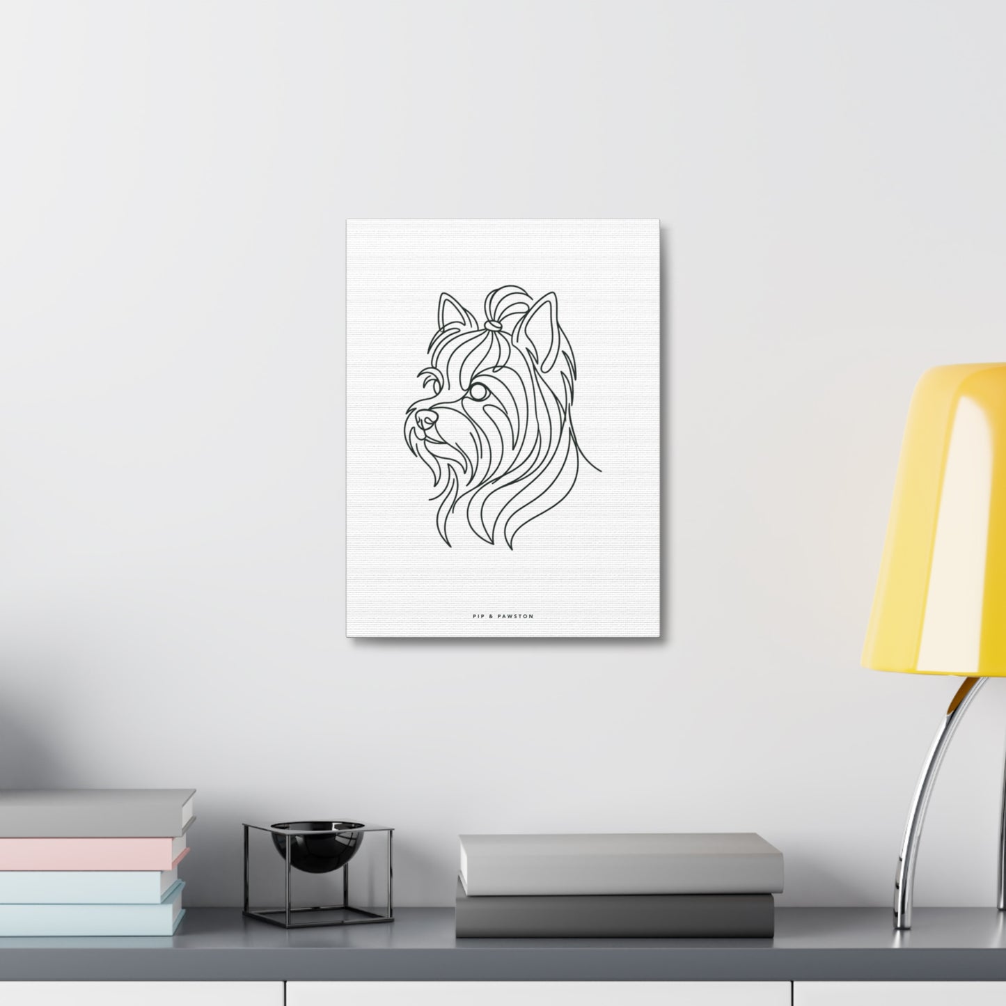 Yorkie Line-Art Canvas