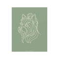 Yorkie Line-Art Poster - Sage