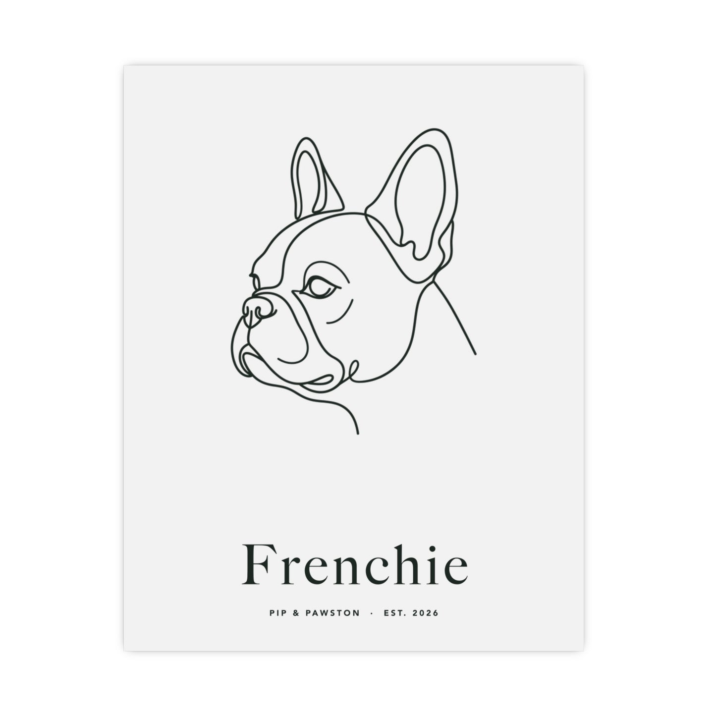 Frenchie Line-Art Poster with Wordmark