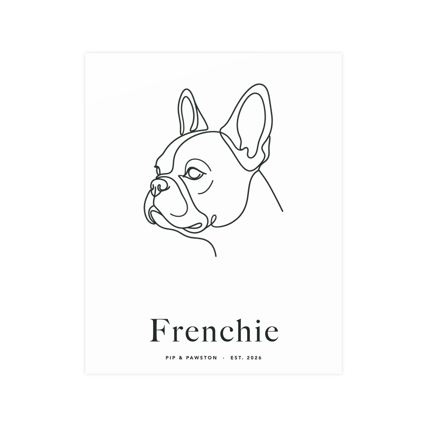 Frenchie Line-Art Poster with Wordmark