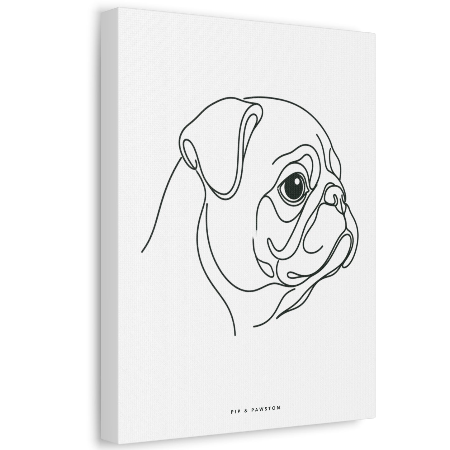 Pug Line-Art Canvas