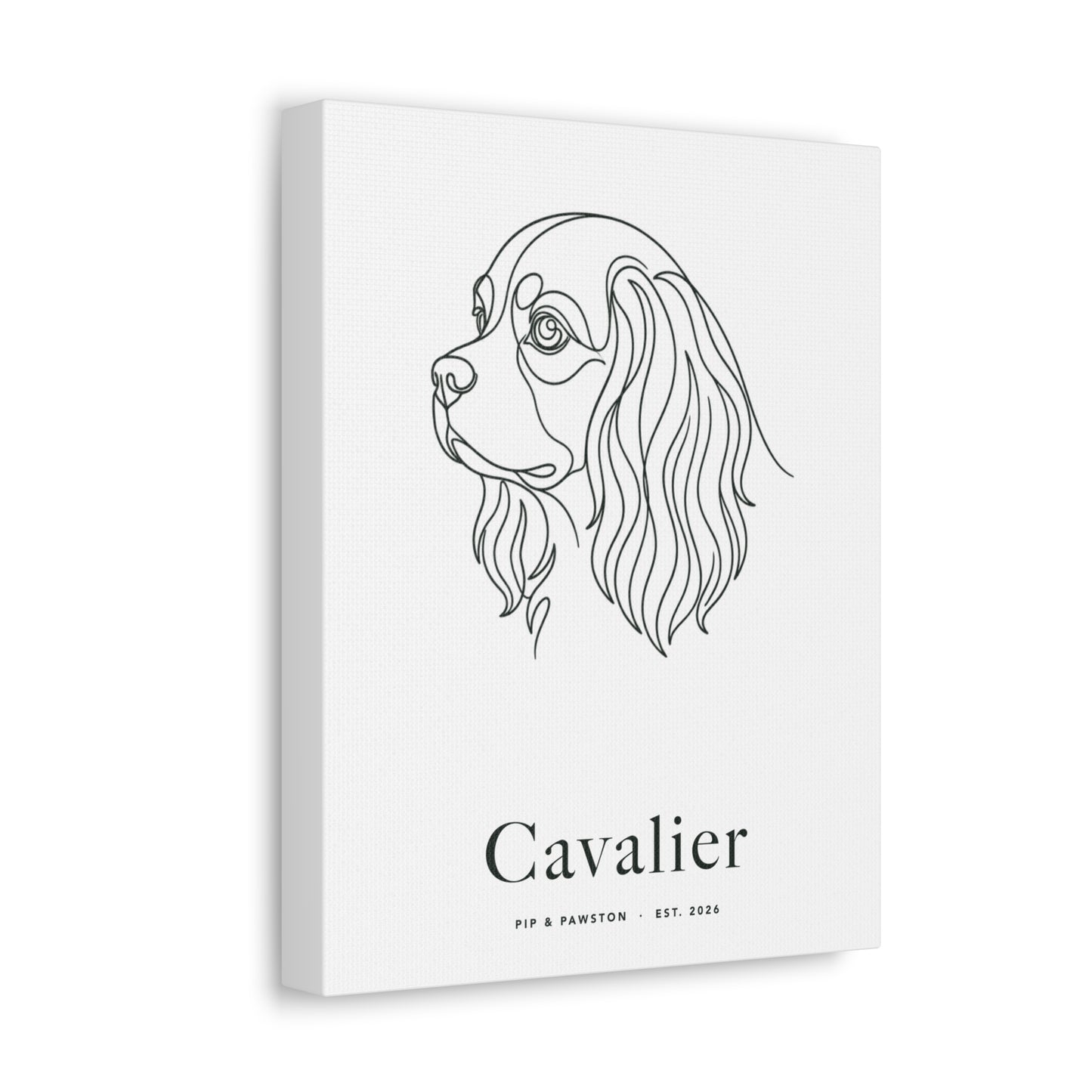 Cavalier Line-Art Canvas with Wordmark