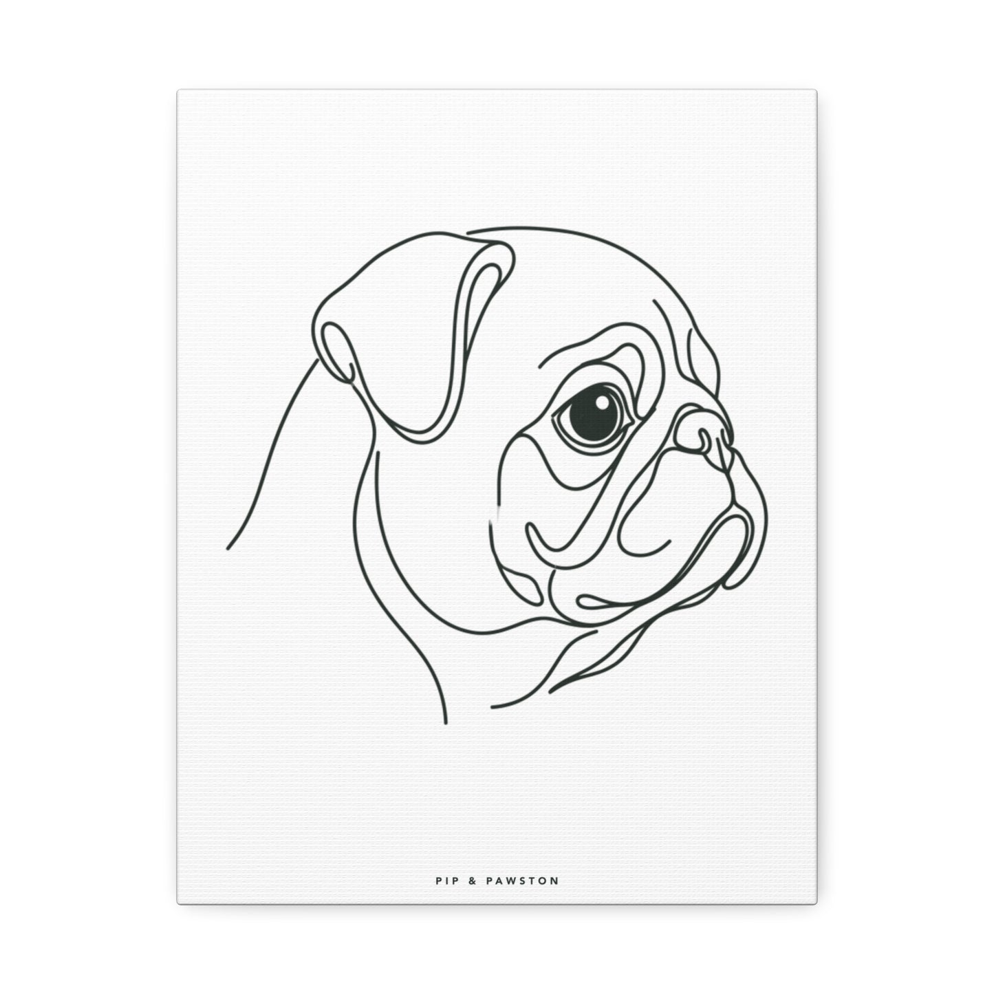 Pug Line-Art Canvas