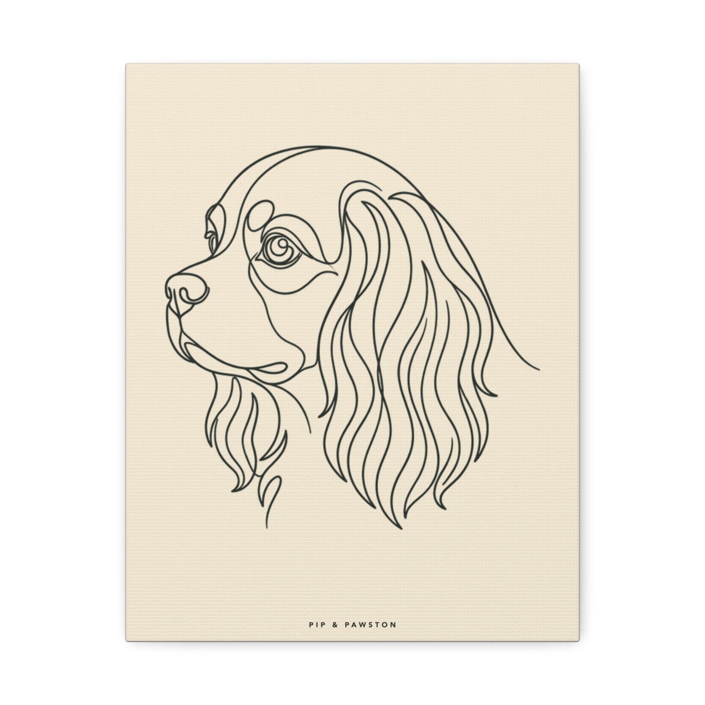 Cavalier Line-Art Canvas - Warm Cream
