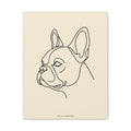 Frenchie Line-Art Canvas - Warm Cream