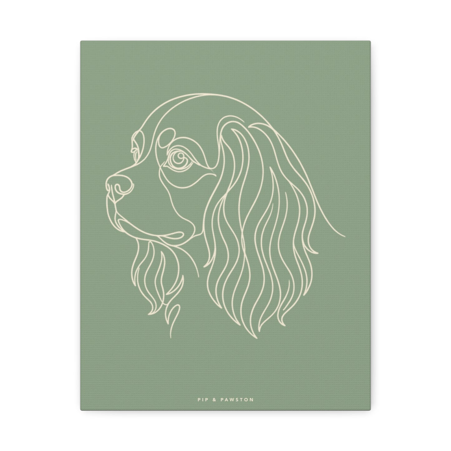 Cavalier Line-Art Canvas - Sage