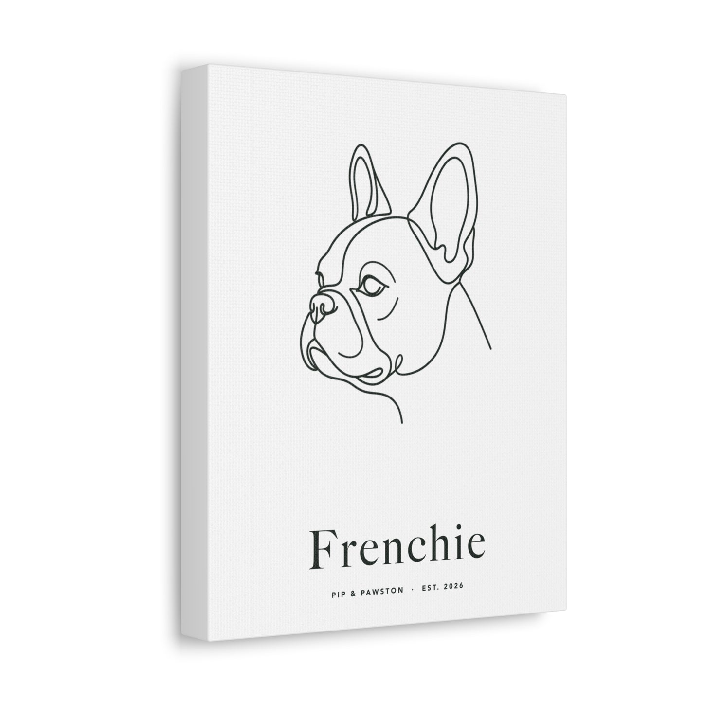 Frenchie Line-Art Canvas with Wordmark