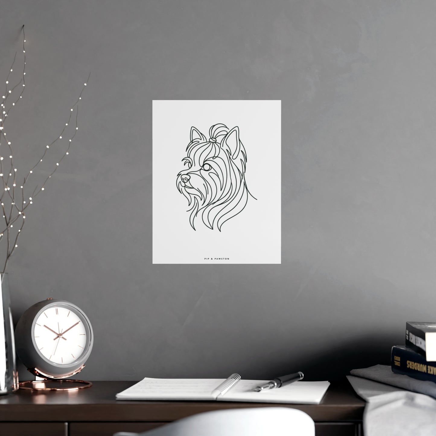 Yorkie Line-Art Poster