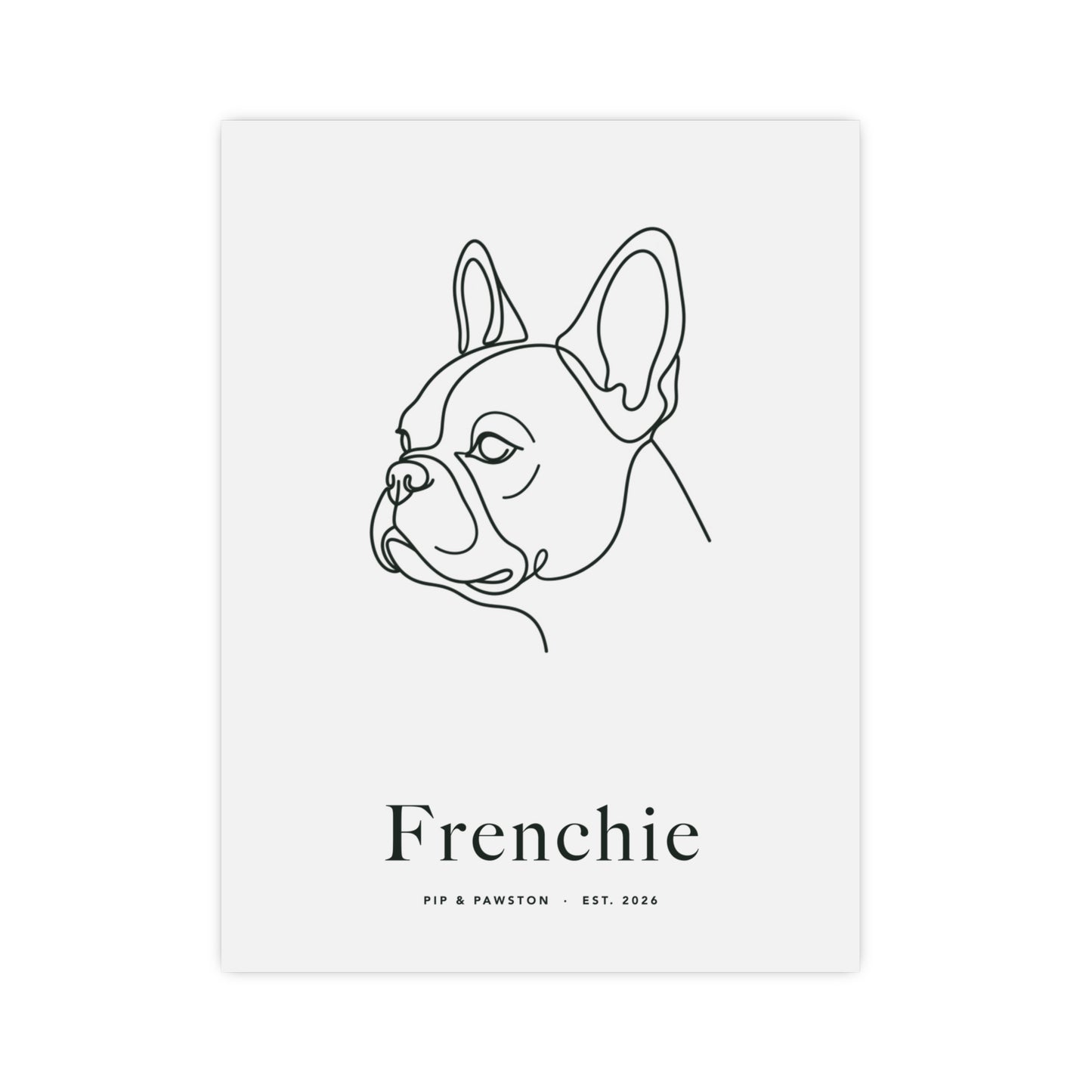 Frenchie Line-Art Poster with Wordmark