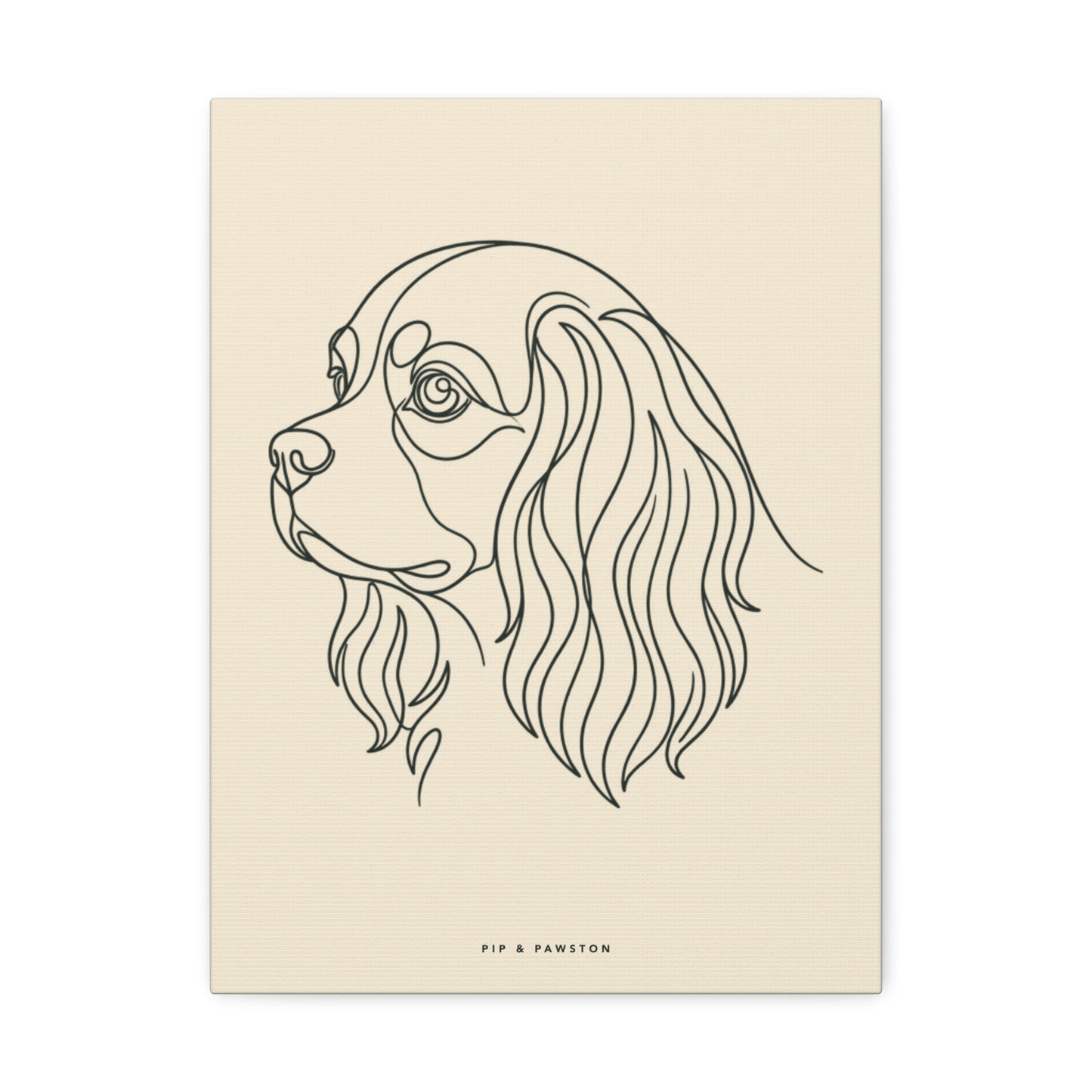 Cavalier Line-Art Canvas - Warm Cream