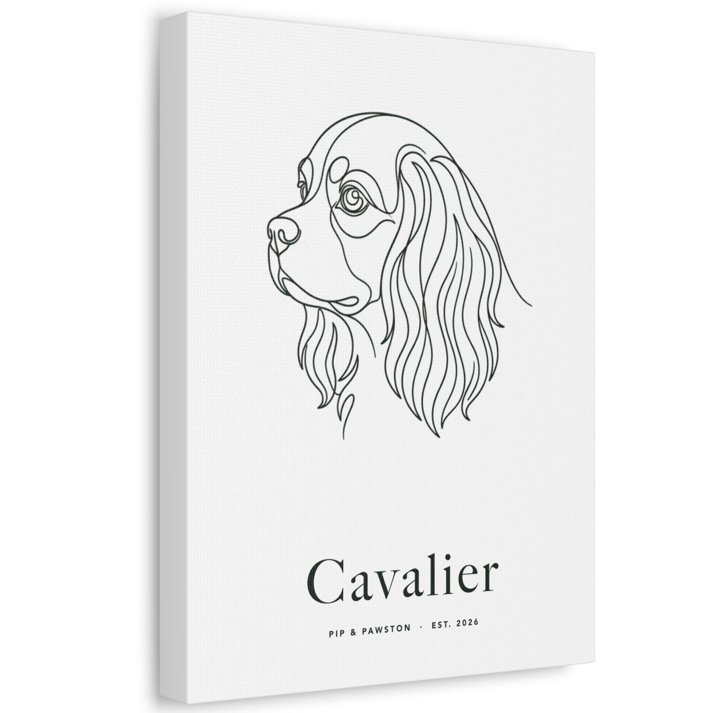 Cavalier Line-Art Canvas with Wordmark