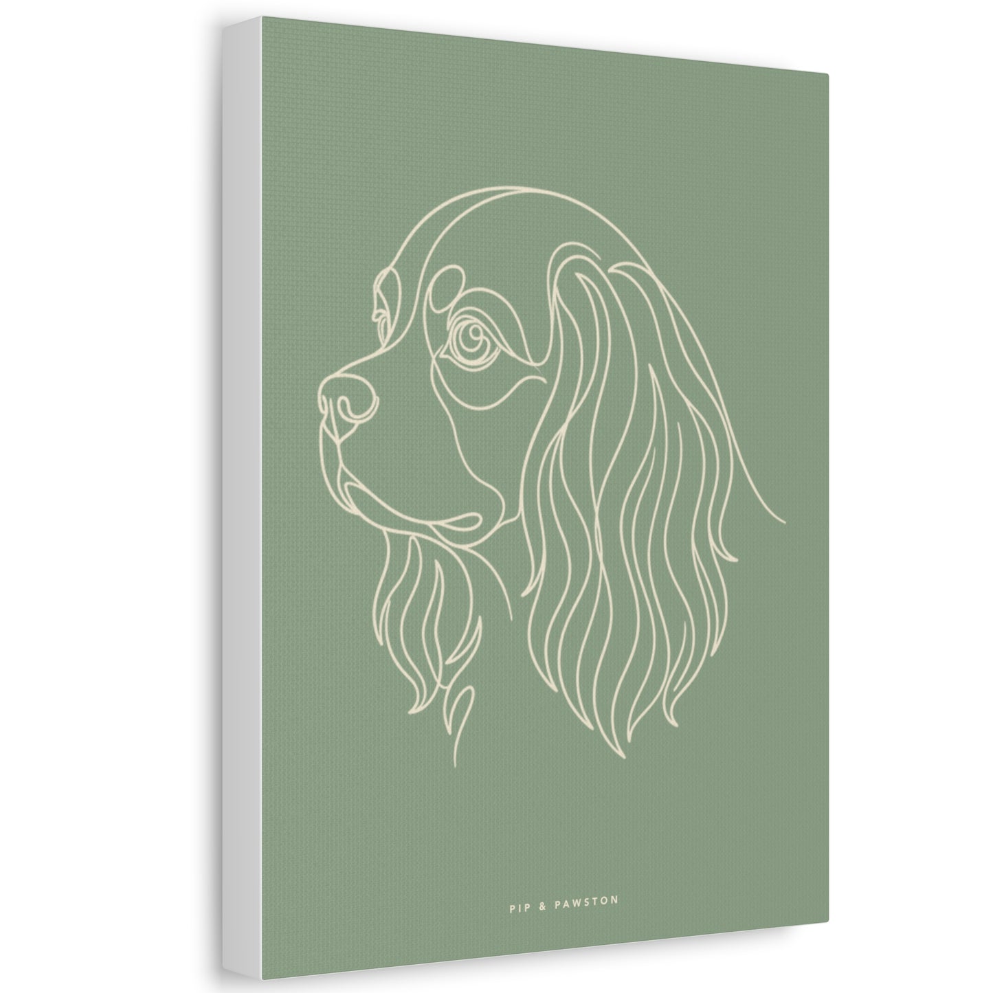 Cavalier Line-Art Canvas - Sage