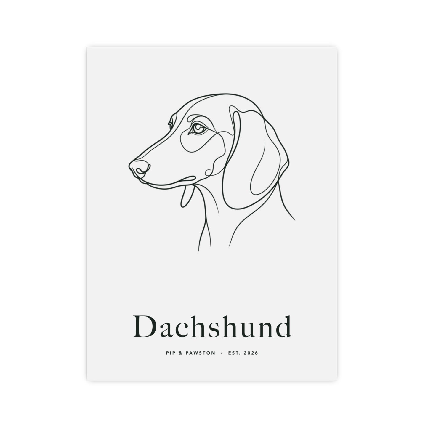Dachshund Line-Art Poster with Wordmark