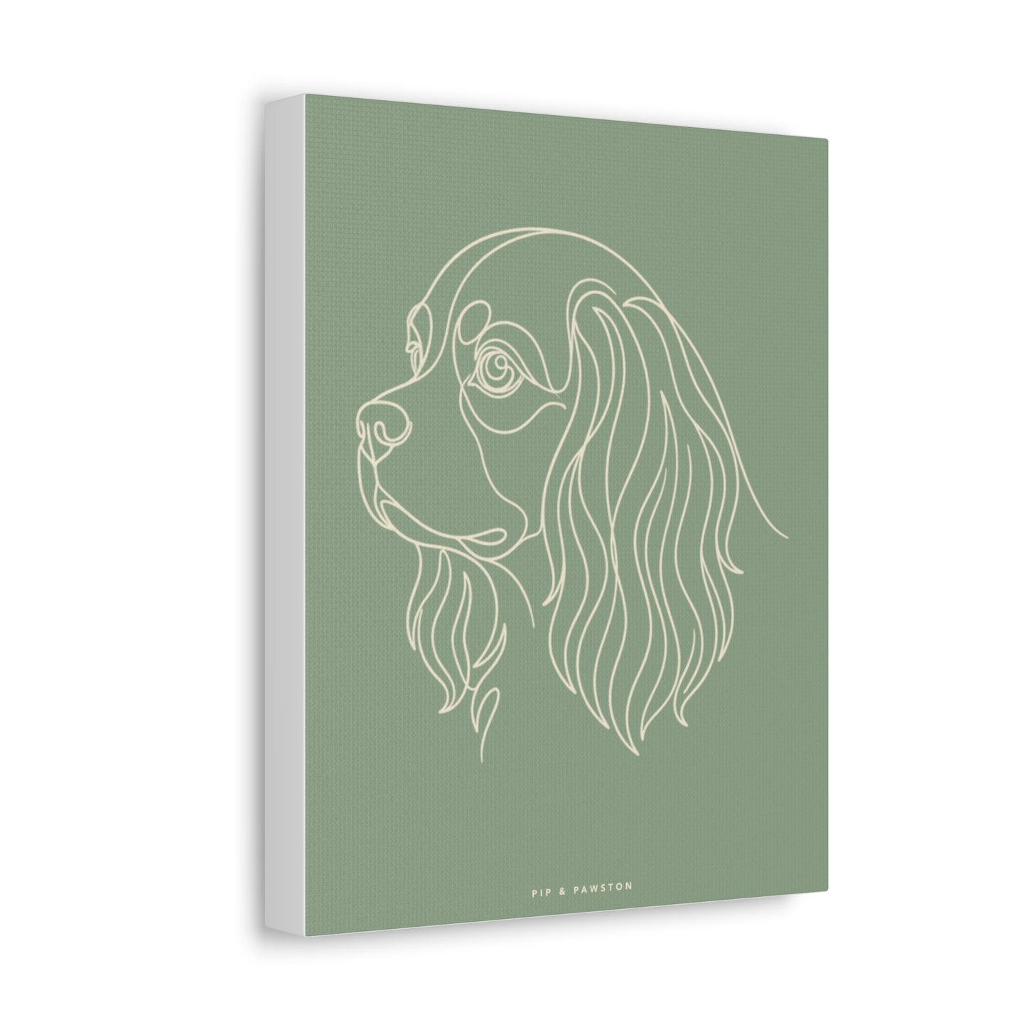 Cavalier Line-Art Canvas - Sage