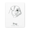 Pug Line-Art Canvas with Wordmark