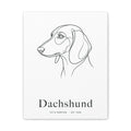 Dachshund Line-Art Canvas with Wordmark