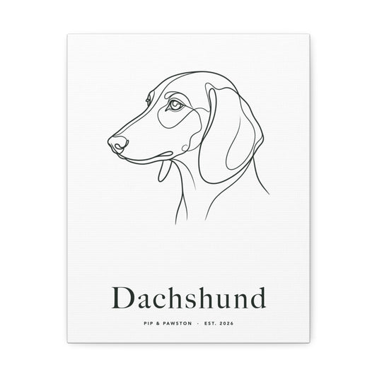 Dachshund Line-Art Canvas with Wordmark
