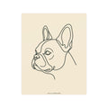 Frenchie Line-Art Poster - Warm Cream