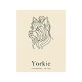 Yorkie Line-Art Poster with Wordmark - Warm Cream