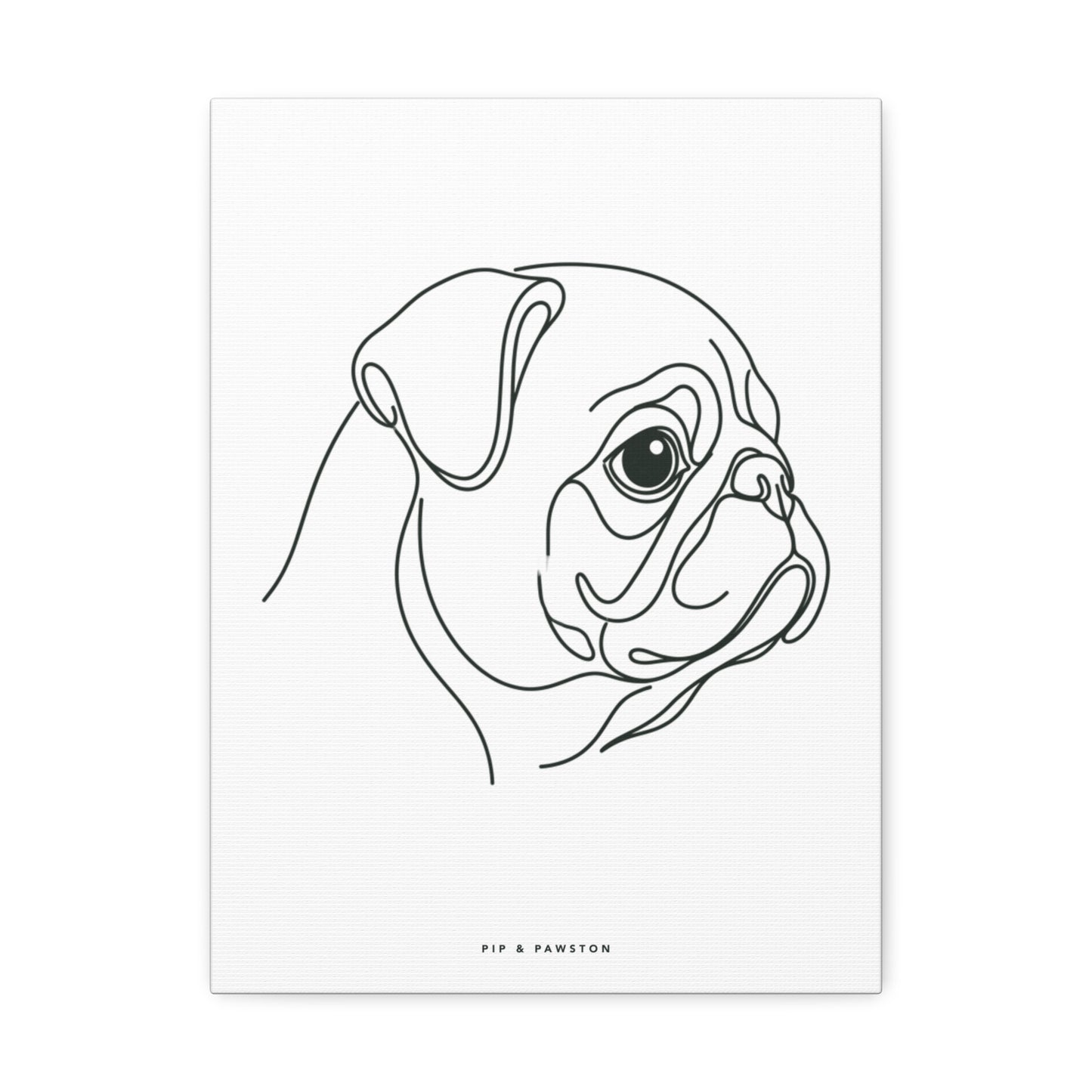 Pug Line-Art Canvas