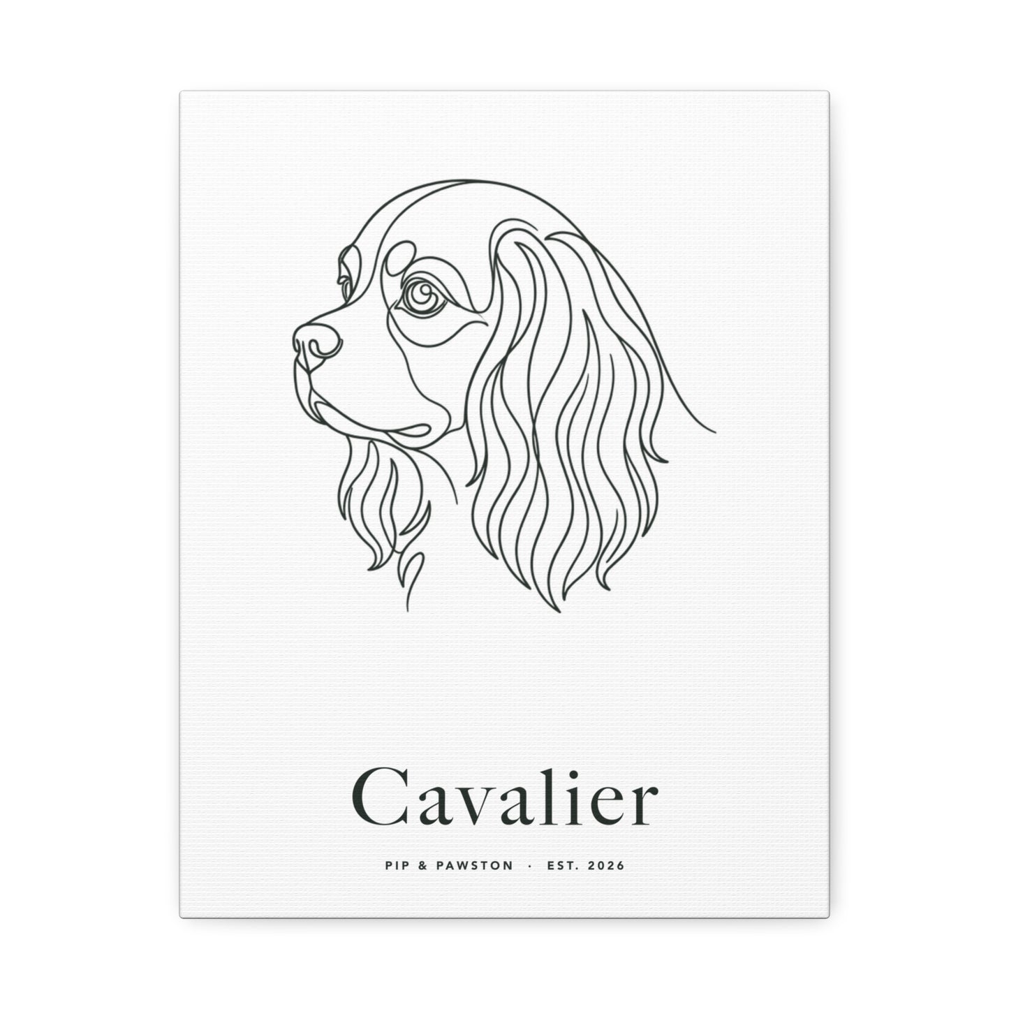 Cavalier Line-Art Canvas with Wordmark