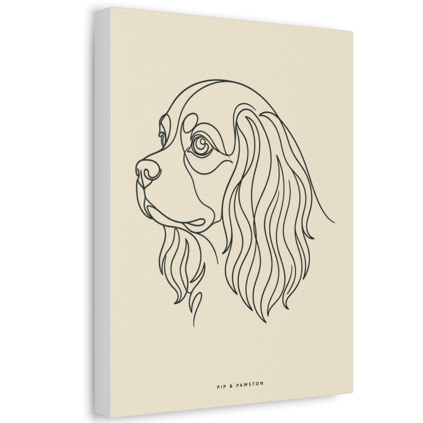 Cavalier Line-Art Canvas - Warm Cream