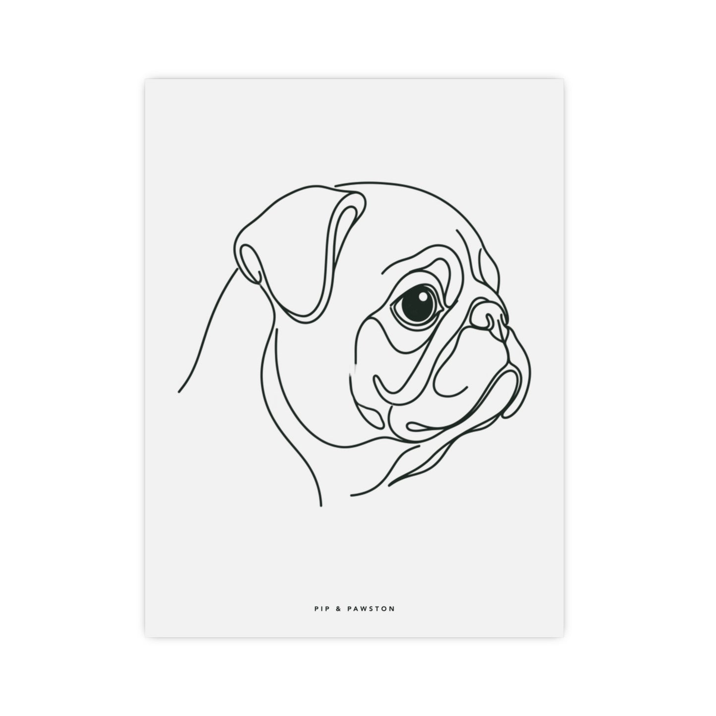 Pug Line-Art Poster