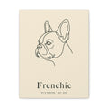 Frenchie Line-Art Canvas with Wordmark - Warm Cream
