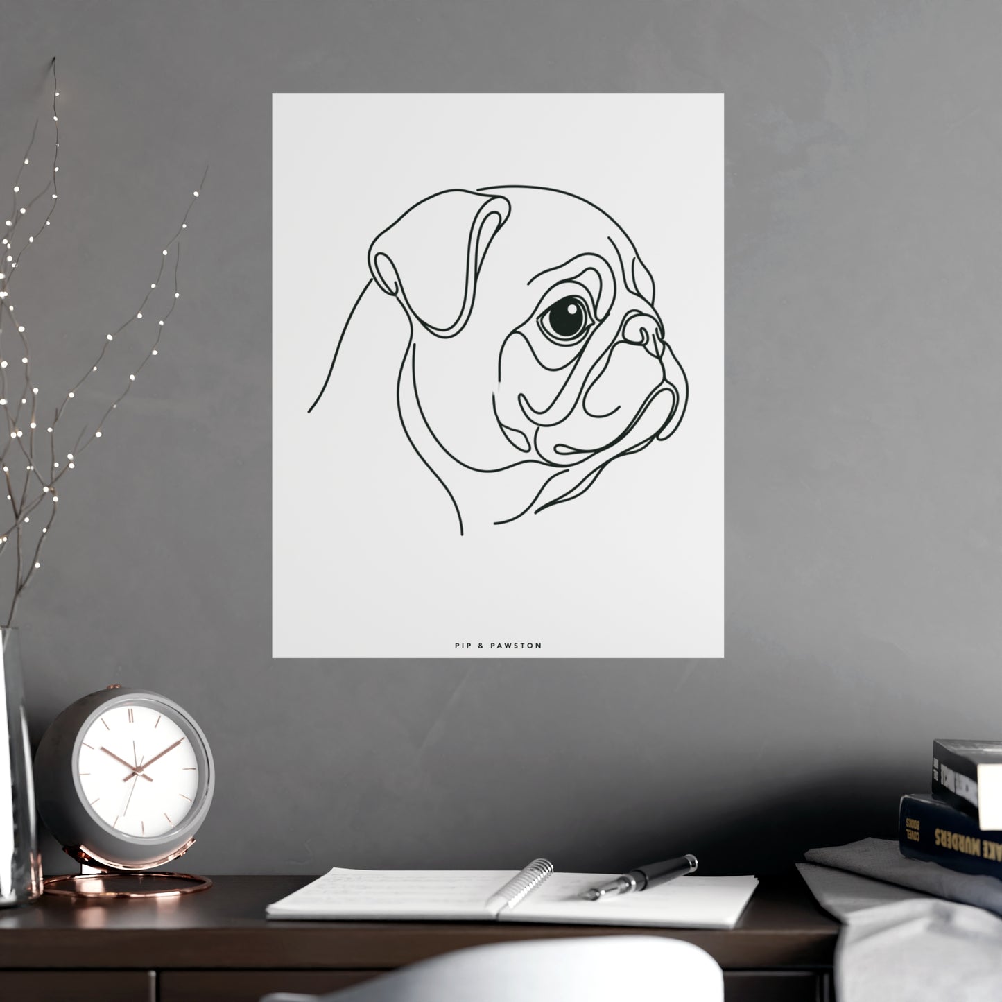 Pug Line-Art Poster