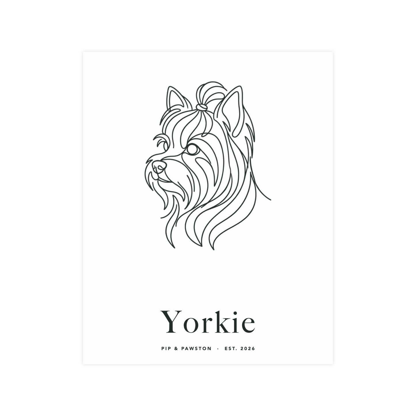 Yorkie Line-Art Poster with Wordmark