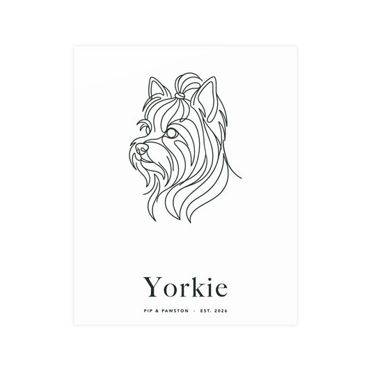 Yorkie Line-Art Poster with Wordmark