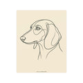 Dachshund Line-Art Poster - Warm Cream