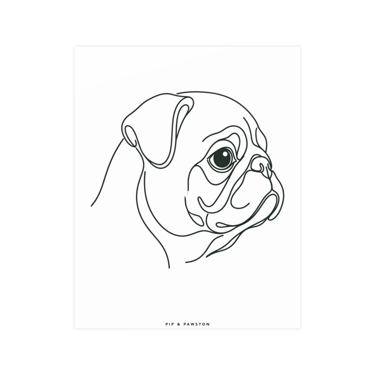 Pug Line-Art Poster