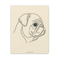 Pug Line-Art Canvas - Warm Cream