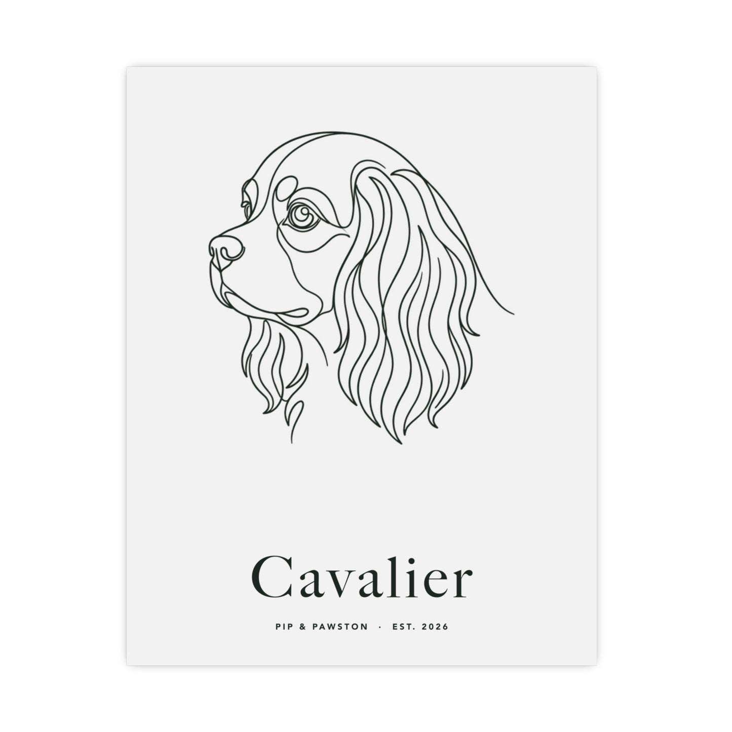 Cavalier Line-Art Poster with Wordmark
