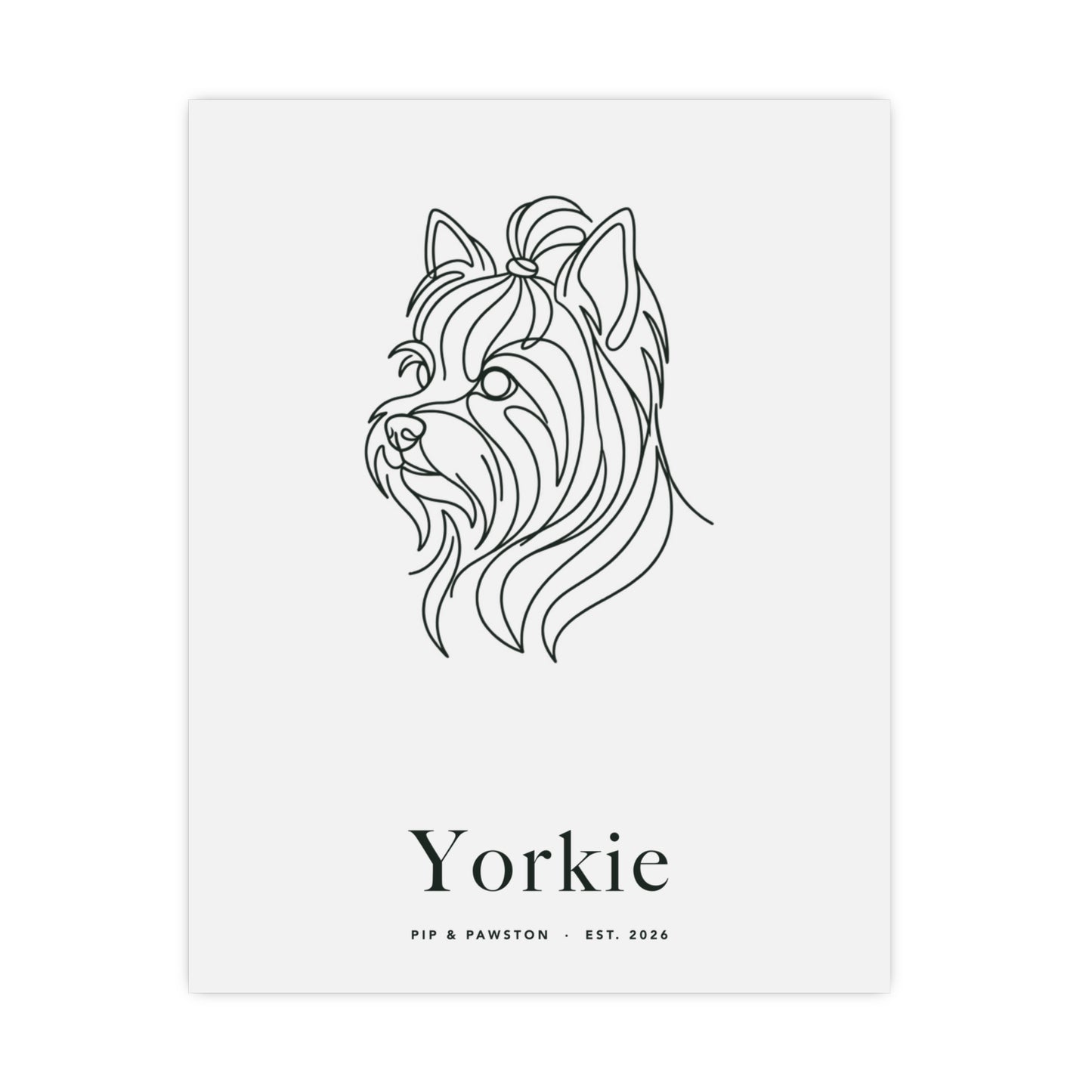 Yorkie Line-Art Poster with Wordmark