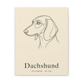 Dachshund Line-Art Canvas with Wordmark - Warm Cream
