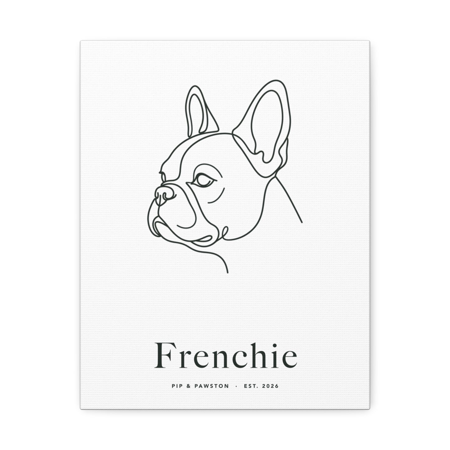 Frenchie Line-Art Canvas with Wordmark