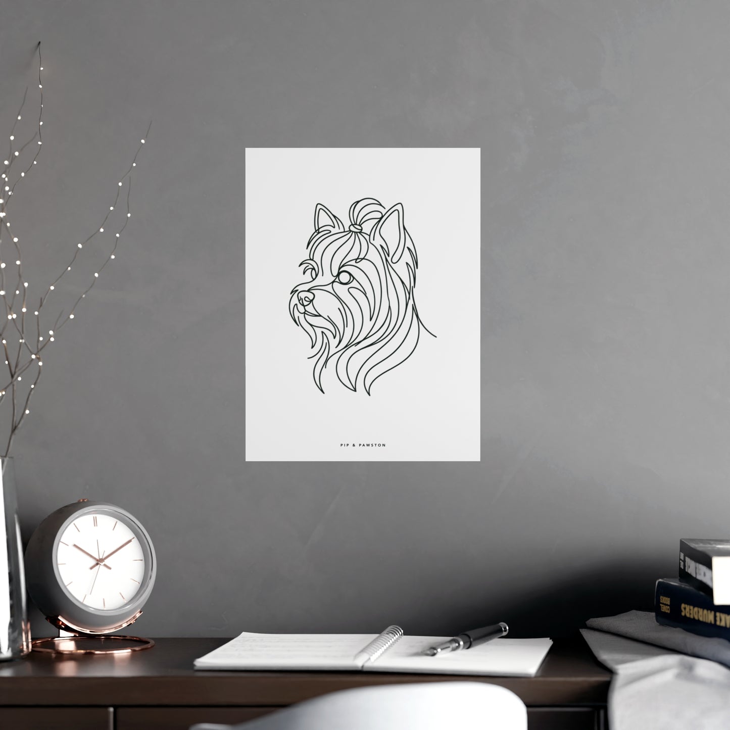 Yorkie Line-Art Poster