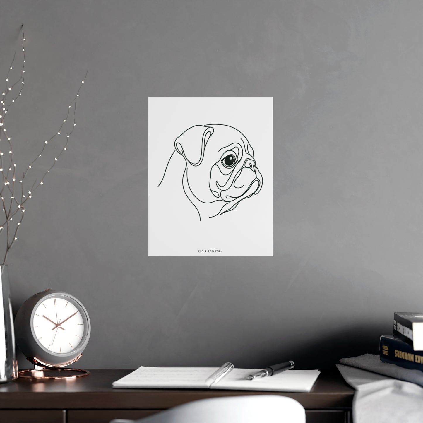 Pug Line-Art Poster