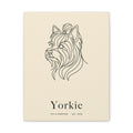 Yorkie Line-Art Canvas with Wordmark - Warm Cream