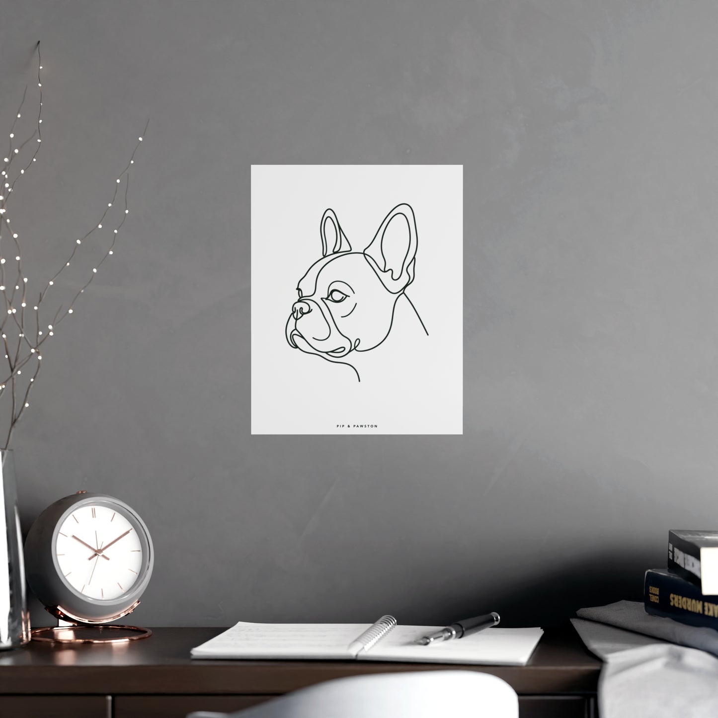 Frenchie Line-Art Poster