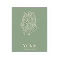 Yorkie Line-Art Poster with Wordmark - Sage