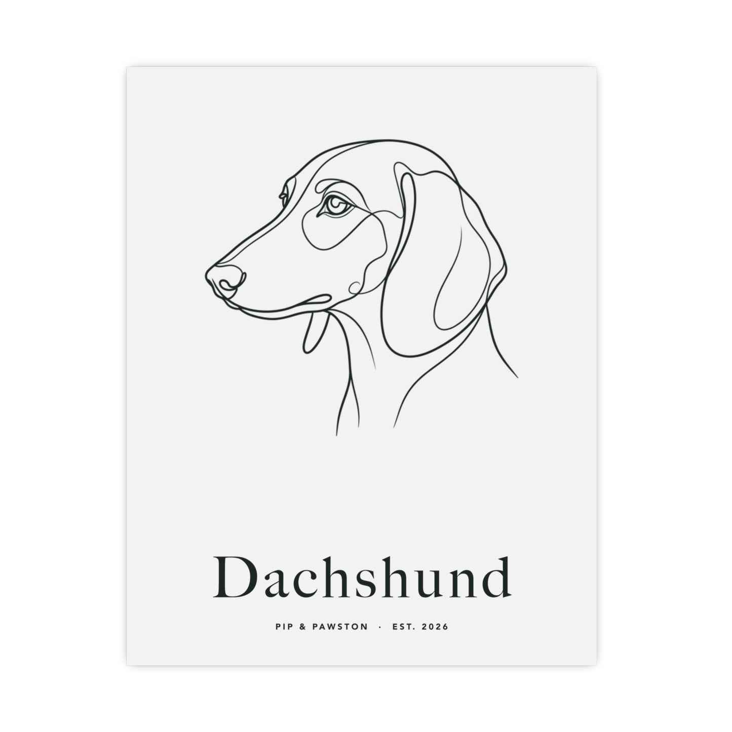 Dachshund Line-Art Poster with Wordmark