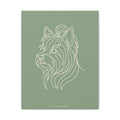 Yorkie Line-Art Canvas - Sage