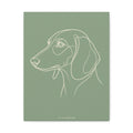Dachshund Line-Art Canvas - Sage