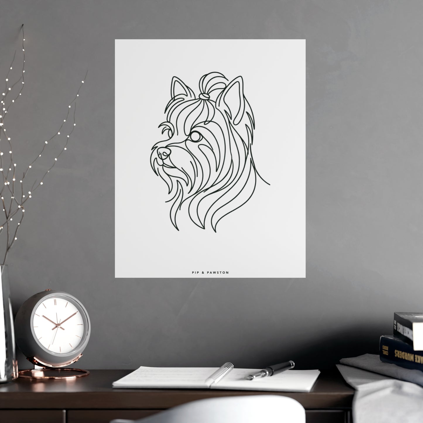 Yorkie Line-Art Poster