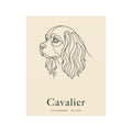 Cavalier Line-Art Poster with Wordmark - Warm Cream