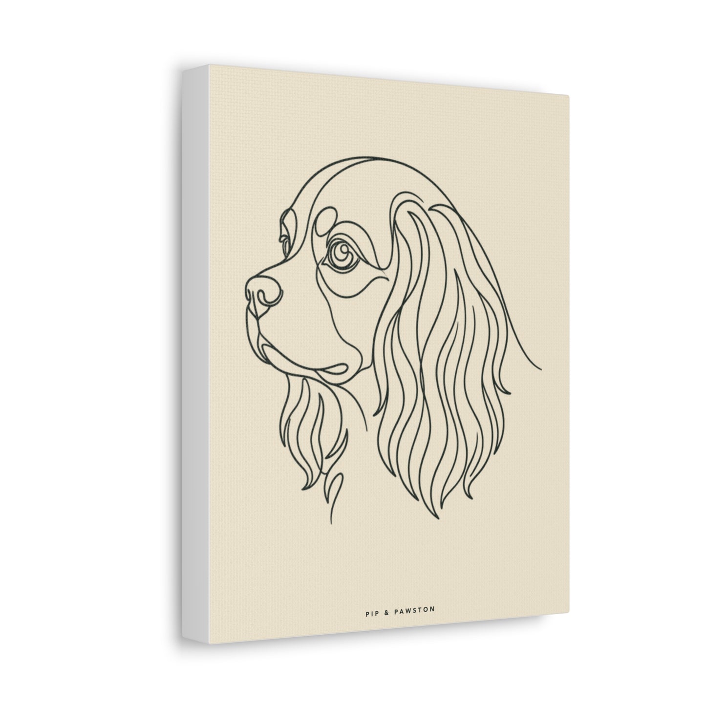 Cavalier Line-Art Canvas - Warm Cream